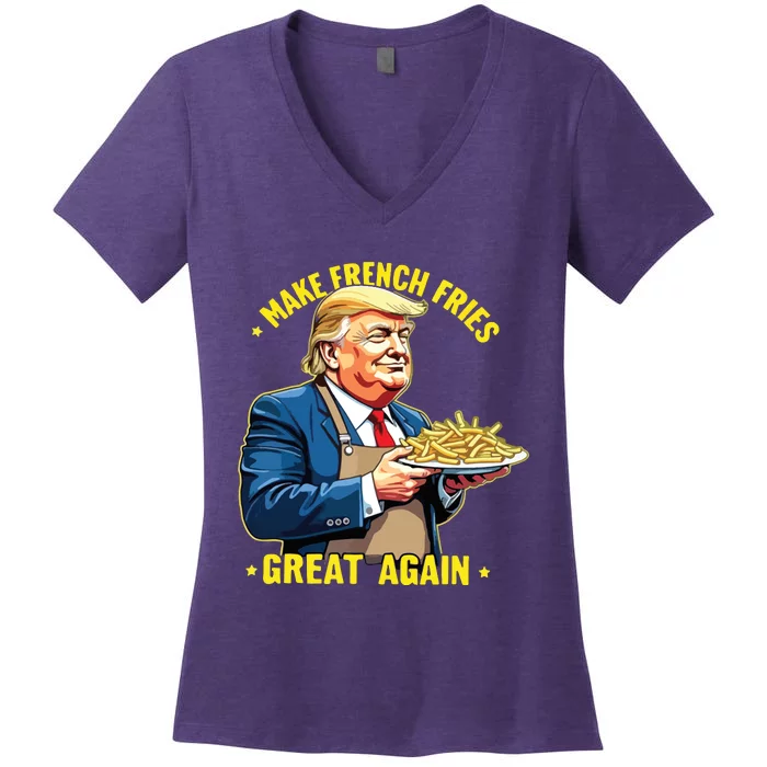 Donald Trump Make French Fries Great Again Women's V-Neck T-Shirt