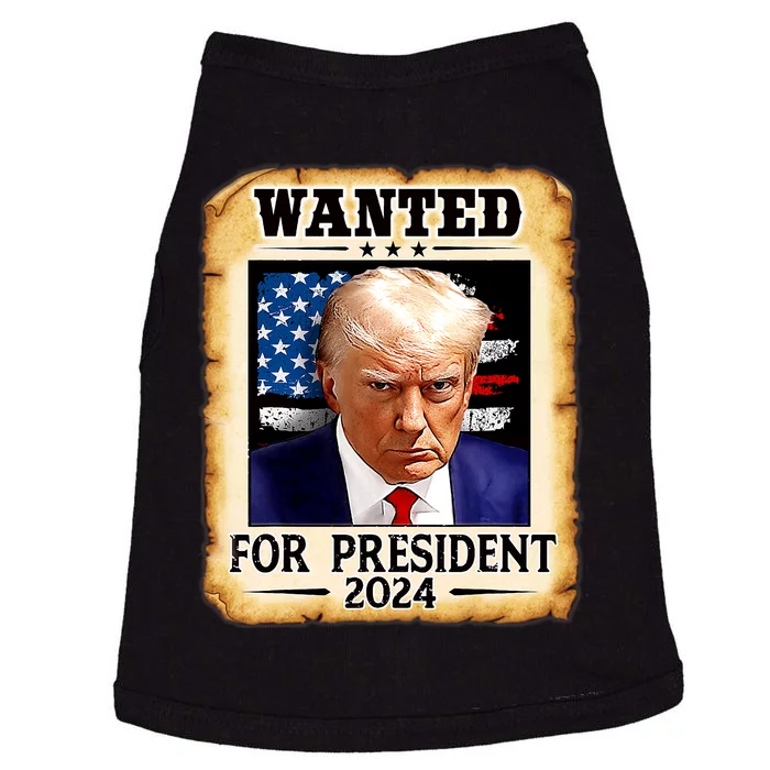 Donald Trump Mug Shot Wanted For U.S. President 2024 Doggie Tank