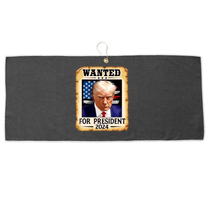 Donald Trump Mug Shot Wanted For U.S. President 2024 Large Microfiber Waffle Golf Towel