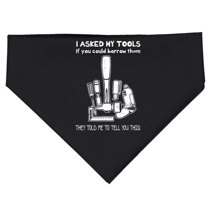 Dont Touch My Tools Funny Construction Worker Gift USA-Made Doggie Bandana