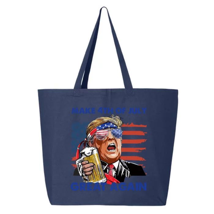 Donald Trump Make 4th Of July Great Again Patriotic Us Flag Gift 25L Jumbo Tote