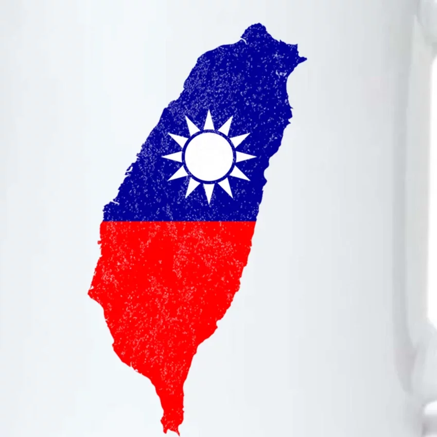 Distressed Taiwan Map Flag Support For Taiwan I Love Taiwan Gift Black Color Changing Mug