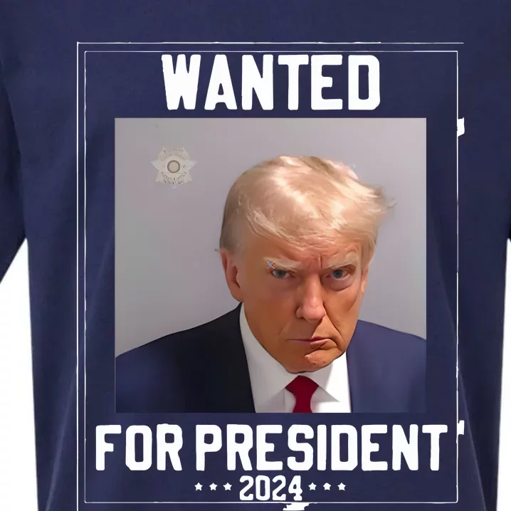 Donald Trump Mugshot Wanted For President 2024 Sueded Cloud Jersey T-Shirt