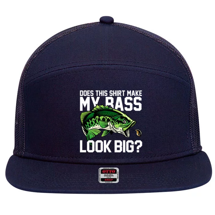 Does This Make My Bass Look Big Funny Fishing 7 Panel Mesh Trucker Snapback Hat