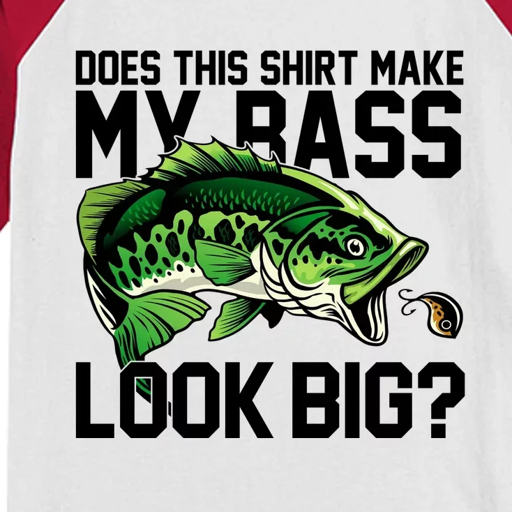 Does This Make My Bass Look Big Funny Fishing Kids Colorblock Raglan Jersey