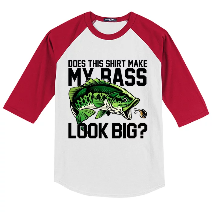 Does This Make My Bass Look Big Funny Fishing Kids Colorblock Raglan Jersey