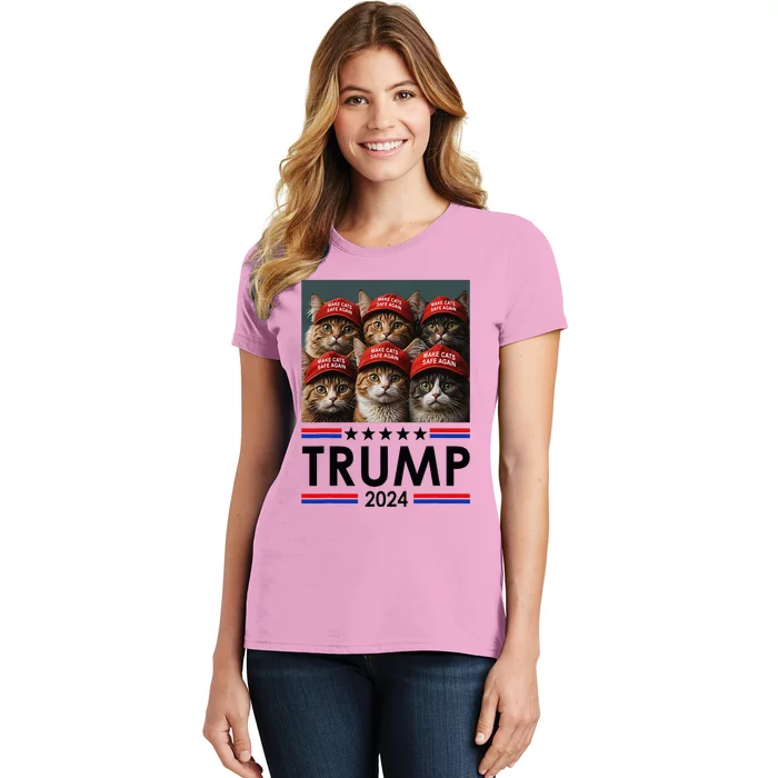 Donald Trump Make Cats Safe Again 2024 Debate Women's T-Shirt