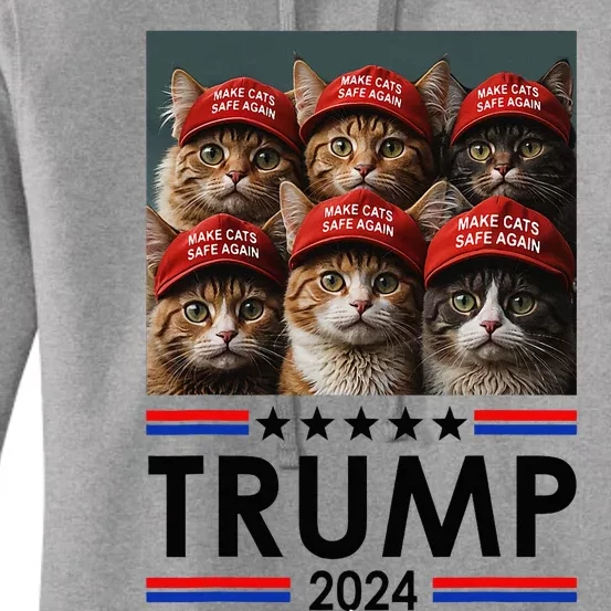 Donald Trump Make Cats Safe Again 2024 Debate Women's Pullover Hoodie