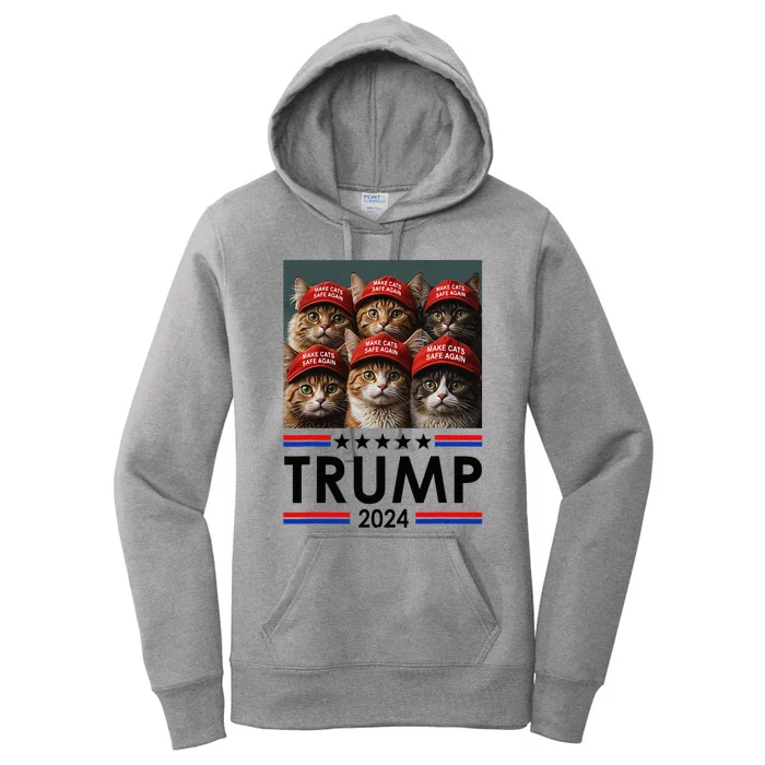 Donald Trump Make Cats Safe Again 2024 Debate Women's Pullover Hoodie