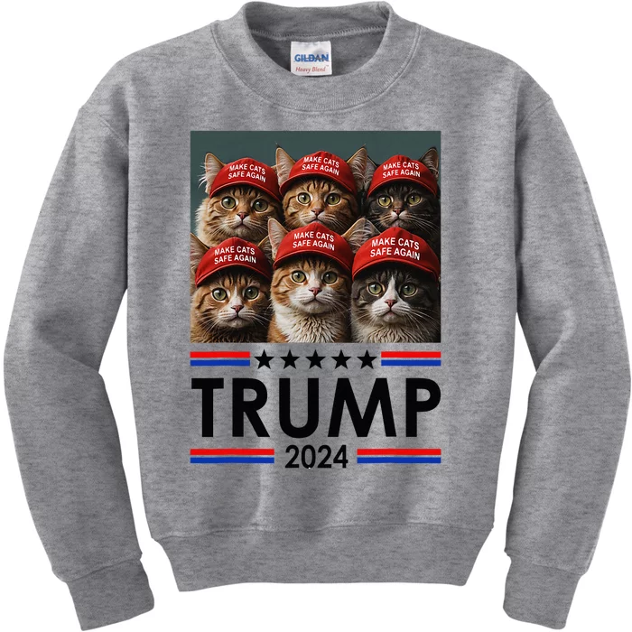 Donald Trump Make Cats Safe Again 2024 Debate Kids Sweatshirt