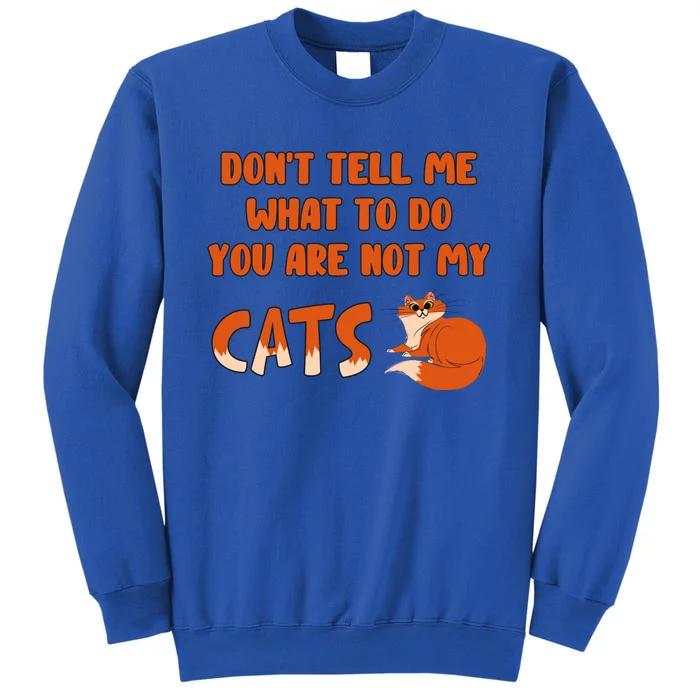 Don’T Tell Me What To Do You Are Not My Cat Funny Cut Orange Cat Tall Sweatshirt