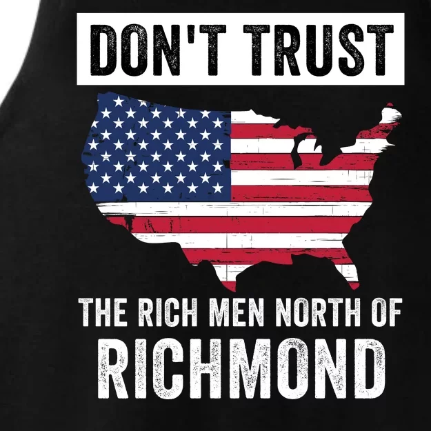 Dont Trust Men North Of Richmond Blue Collar Anthem USA Richmond Patriotic Ladies Tri-Blend Wicking Tank