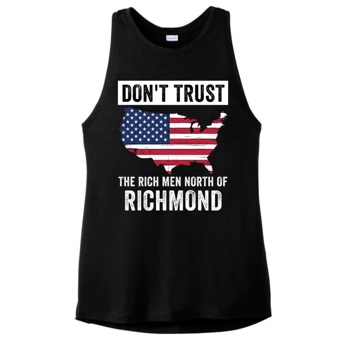 Dont Trust Men North Of Richmond Blue Collar Anthem USA Richmond Patriotic Ladies Tri-Blend Wicking Tank