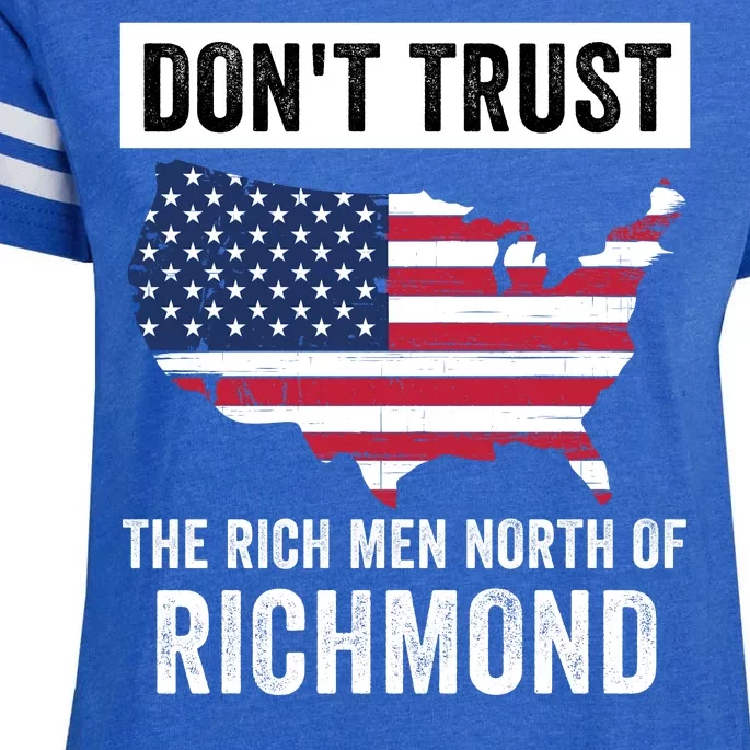 Dont Trust Men North Of Richmond Blue Collar Anthem USA Richmond Patriotic Enza Ladies Jersey Football T-Shirt