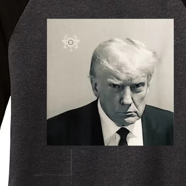 Donald Trump Mug Shot Republican Arrest President MAGA 2024 Women's Tri-Blend 3/4-Sleeve Raglan Shirt