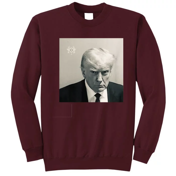 Donald Trump Mug Shot Republican Arrest President MAGA 2024 Tall Sweatshirt