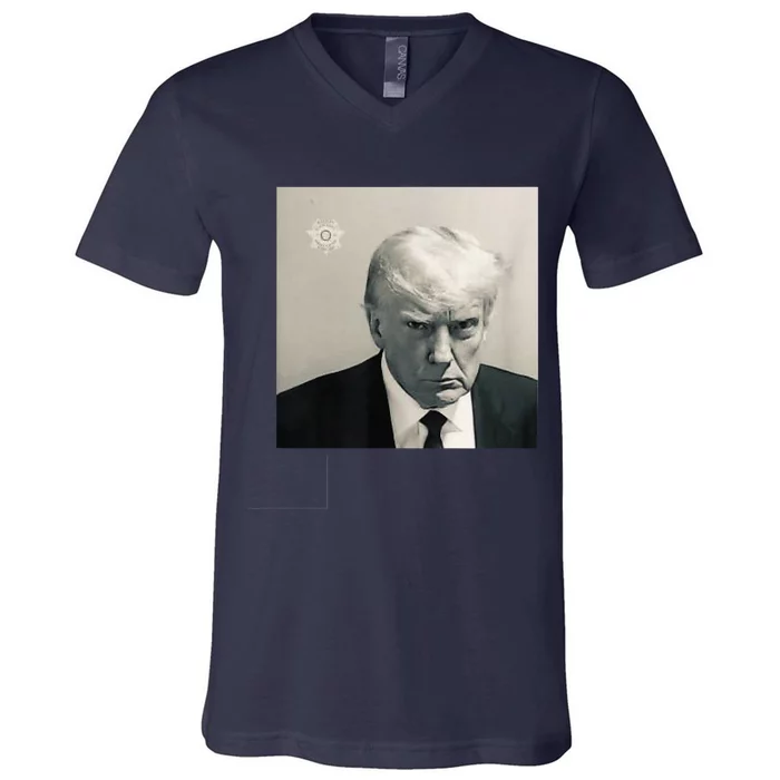 Donald Trump Mug Shot Republican Arrest President MAGA 2024 V-Neck T-Shirt