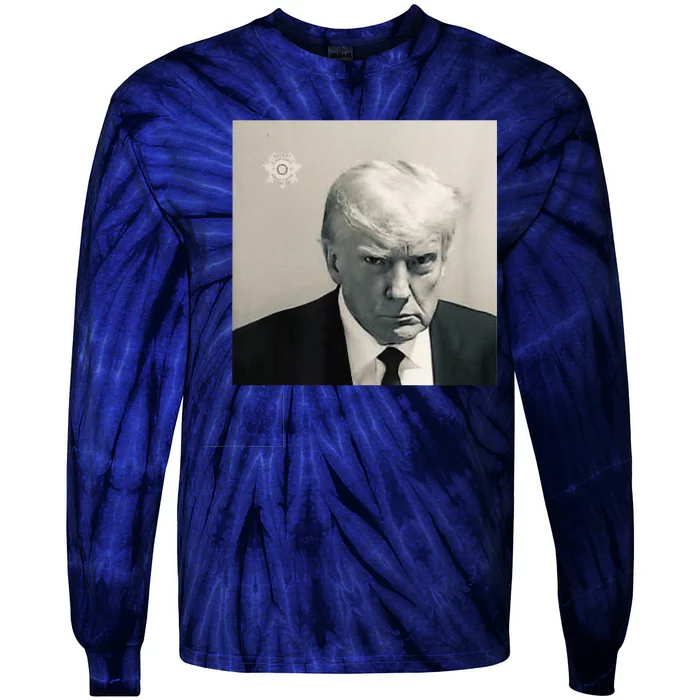 Donald Trump Mug Shot Republican Arrest President MAGA 2024 Tie-Dye Long Sleeve Shirt