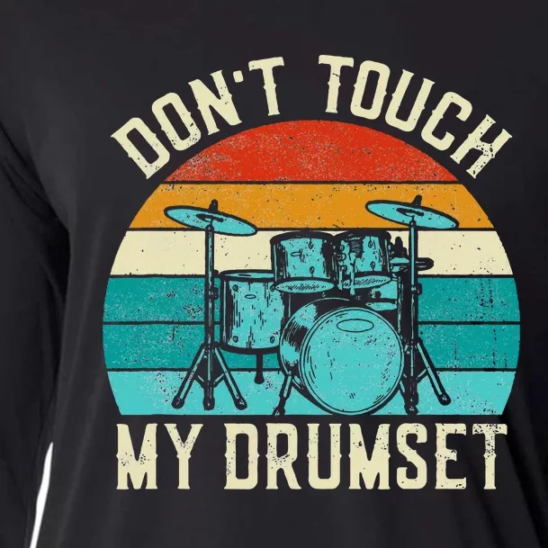 DonT Touch My Drumset Drummer Drumming Cooling Performance Long Sleeve Crew