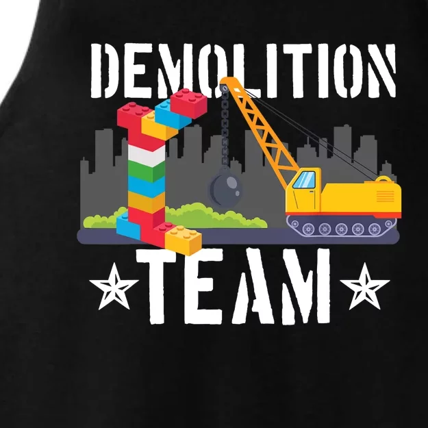 Demolition Team Master Builder Building Blocks Bricklayer Ladies Tri-Blend Wicking Tank