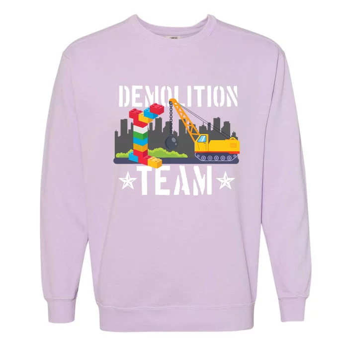 Demolition Team Master Builder Building Blocks Bricklayer Garment-Dyed Sweatshirt