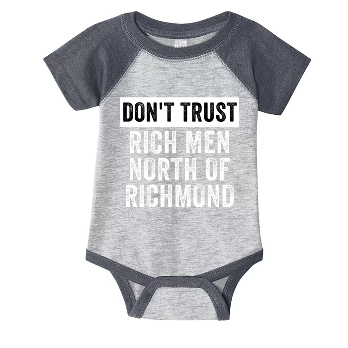 Dont Trust Men North Of Richmond Blue Collar Anthem Patriotic USA Richmond Infant Baby Jersey Bodysuit