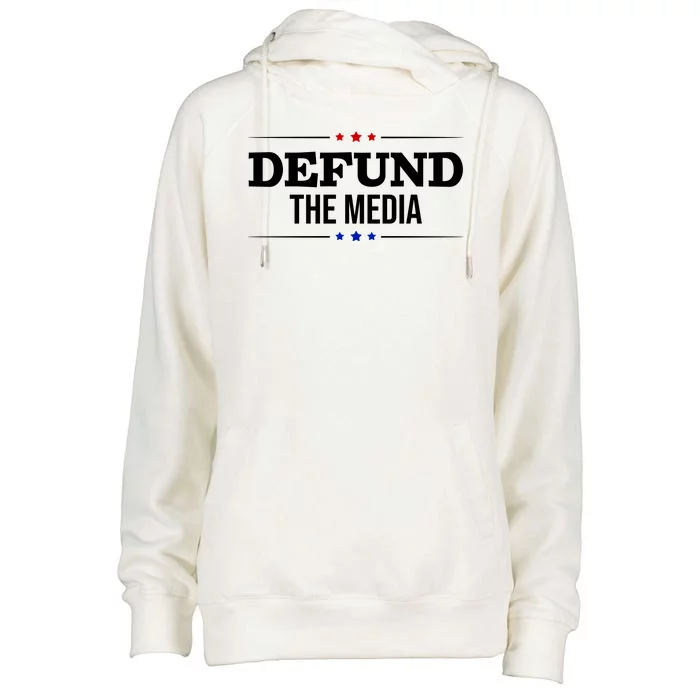 Defund The Media USA Womens Funnel Neck Pullover Hood