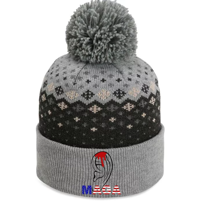 Donald Trump Maga Gun Shot To The Ear The Baniff Cuffed Pom Beanie