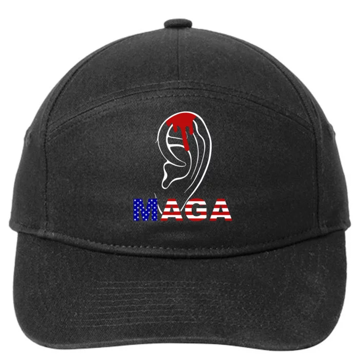 Donald Trump Maga Gun Shot To The Ear 7-Panel Snapback Hat