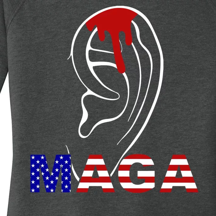 Donald Trump Maga Gun Shot To The Ear Women's Perfect Tri Tunic Long Sleeve Shirt