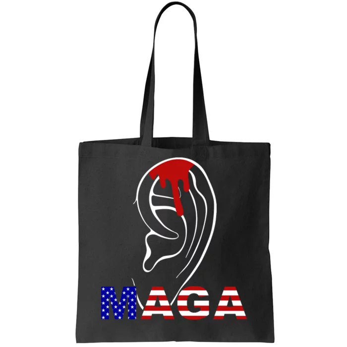 Donald Trump Maga Gun Shot To The Ear Tote Bag