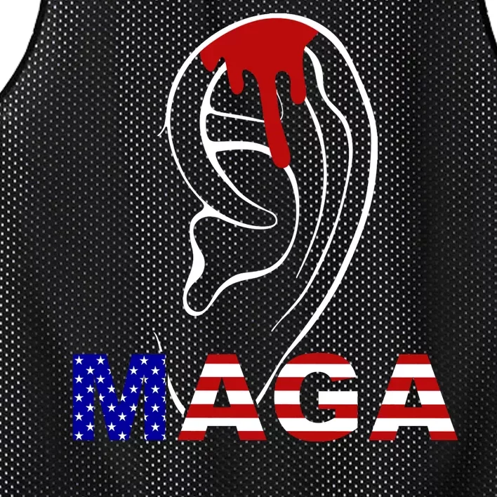 Donald Trump Maga Gun Shot To The Ear Mesh Reversible Basketball Jersey Tank