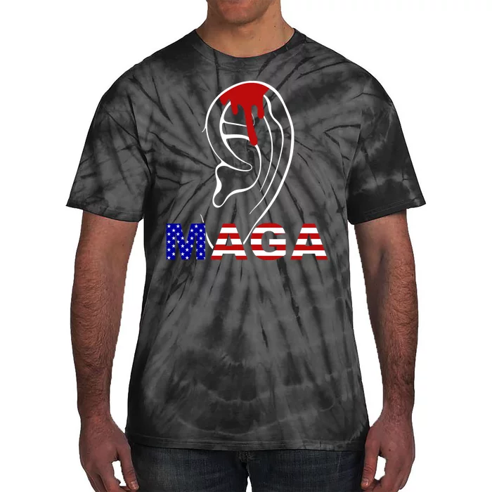 Donald Trump Maga Gun Shot To The Ear Tie-Dye T-Shirt