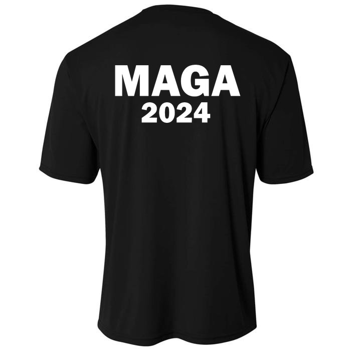 Donald Trump Mugshot MAGA 2024 Front & Back Front & Back Cooling Performance Crew T-Shirt