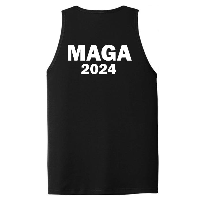 Donald Trump Mugshot MAGA 2024 Front & Back Front & Back Performance Tank