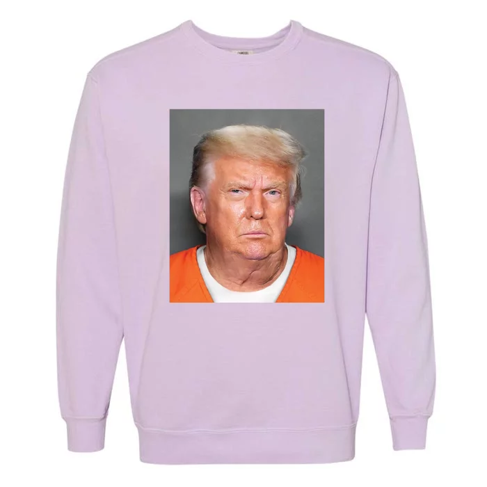 Donald Trump Mugshot MAGA 2024 Front & Back Front & Back Garment-Dyed Sweatshirt