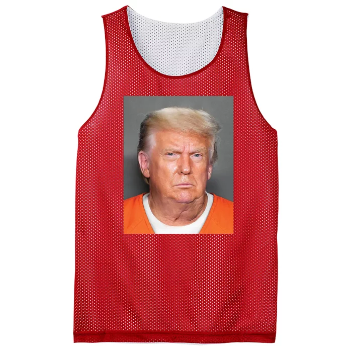 Donald Trump Mugshot MAGA 2024 Front & Back Front & Back Mesh Reversible Basketball Jersey Tank