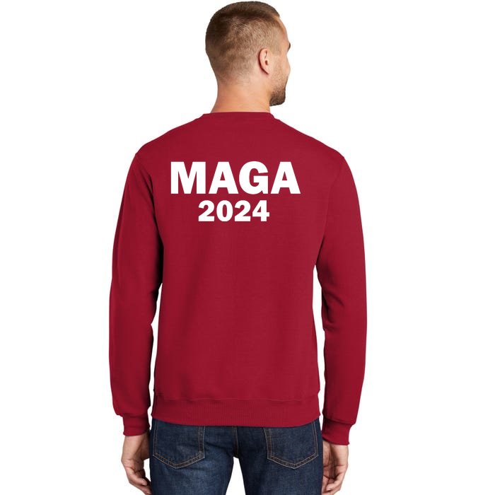 Donald Trump Mugshot MAGA 2024 Front & Back Front & Back Tall Sweatshirt