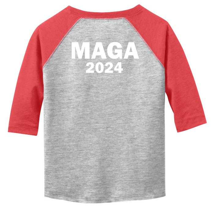 Donald Trump Mugshot MAGA 2024 Front & Back Front & Back Toddler Fine Jersey T-Shirt