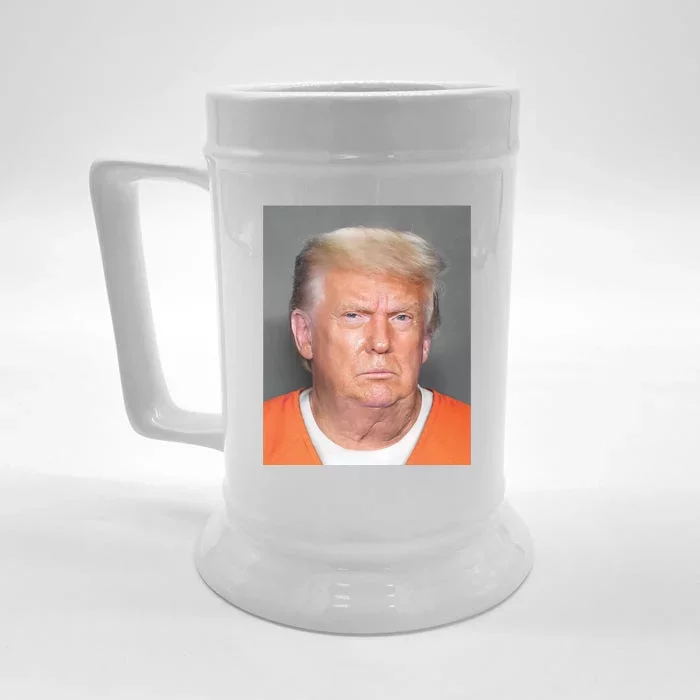 Donald Trump Mugshot MAGA 2024 Front & Back Front & Back Beer Stein