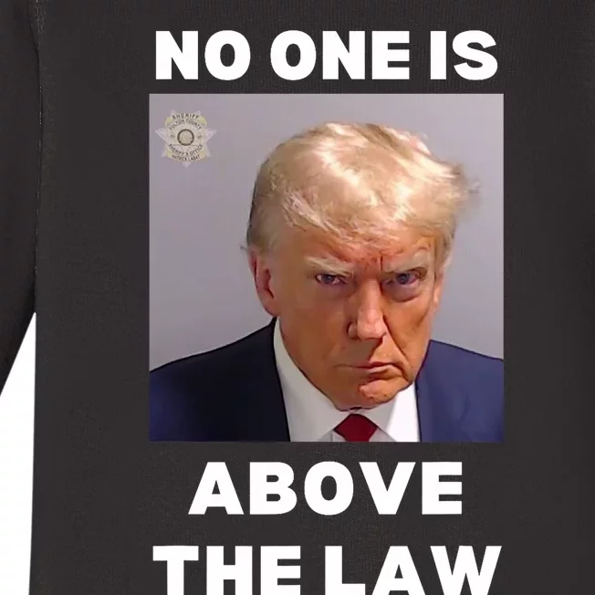 Donald Trump Mug Shot No One Is Above The Law Anti Trump Baby Long Sleeve Bodysuit