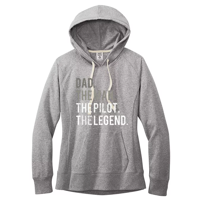 Dad The Man The Pilot The Legend Father Aviation Gift Women's Fleece Hoodie