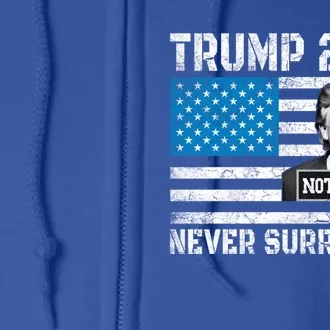 Donald Trump Mugshot President Trump Never Surrender Gift Full Zip Hoodie