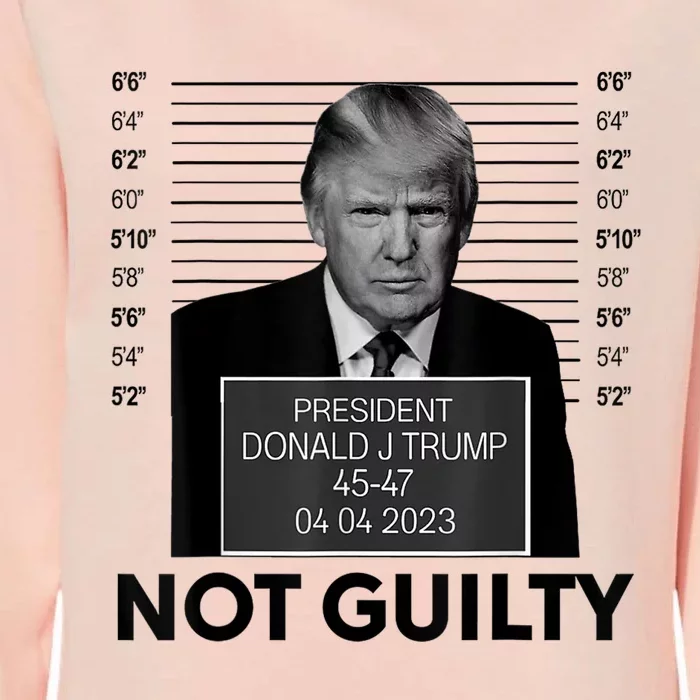 Donald Trump Mugshot Not Guilty Trump Supporter Womens California Wash Sweatshirt