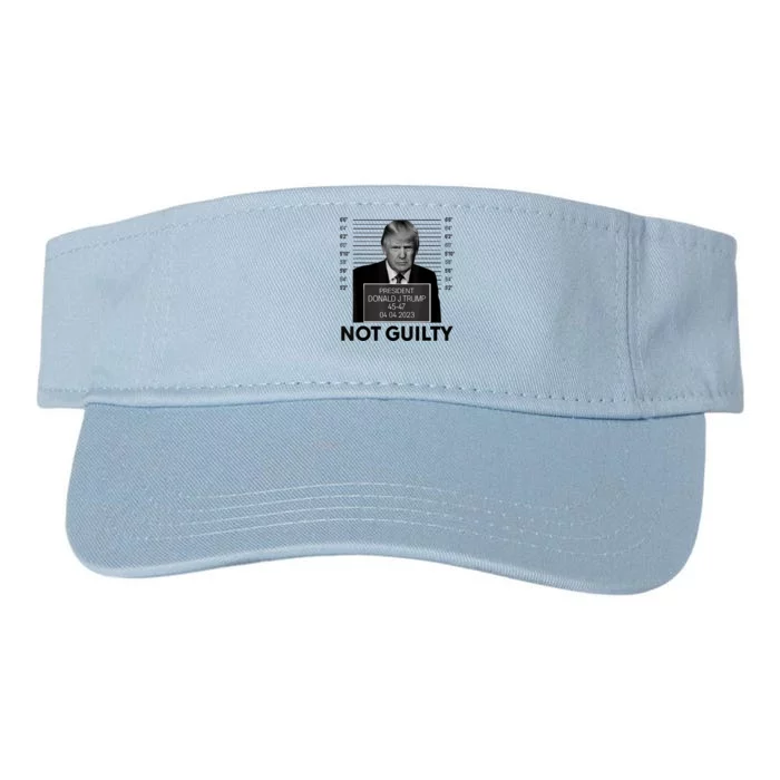 Donald Trump Mugshot Not Guilty Trump Supporter Valucap Bio-Washed Visor