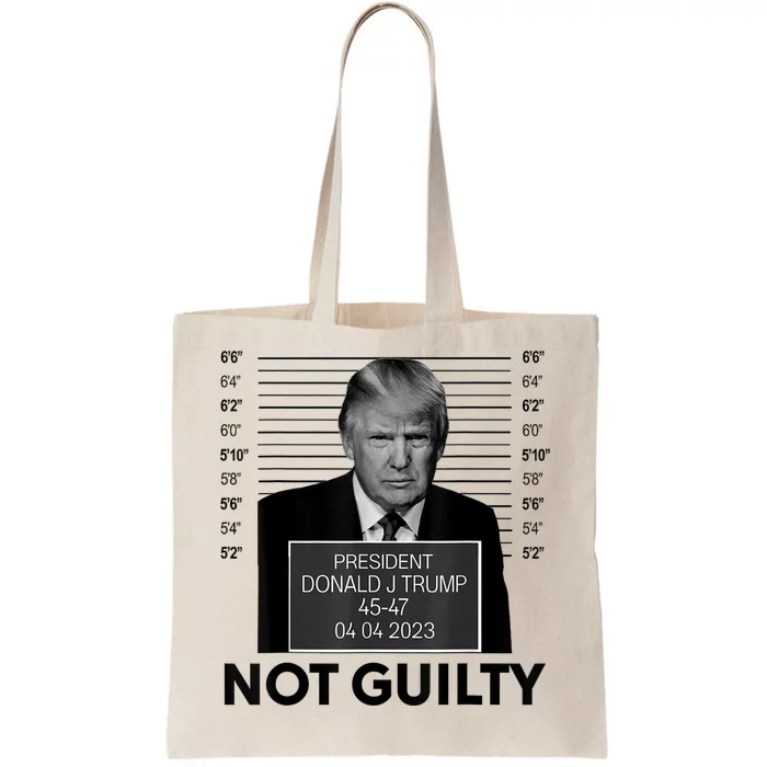 Donald Trump Mugshot Not Guilty Trump Supporter Tote Bag