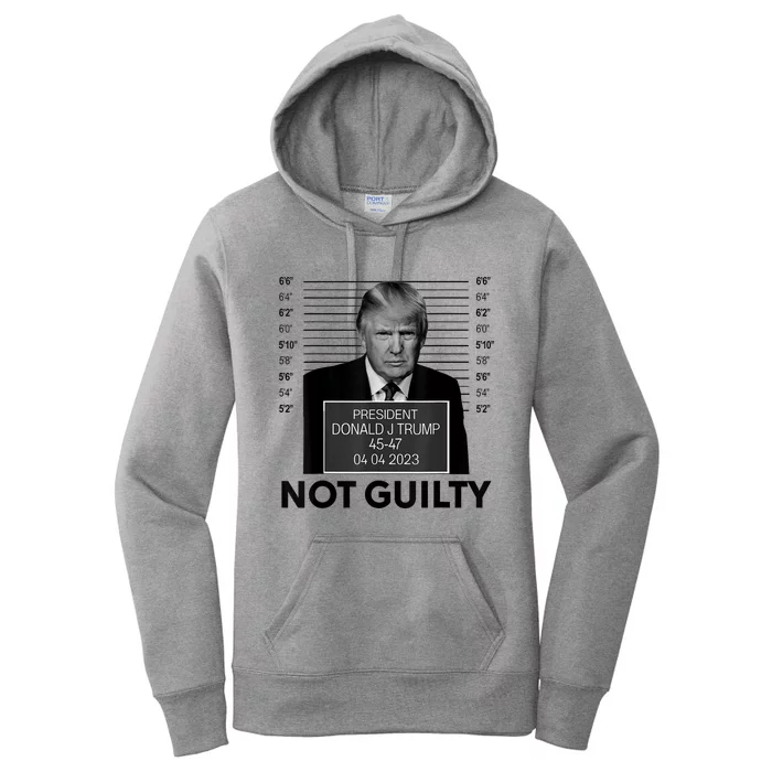 Donald Trump Mugshot Not Guilty Trump Supporter Women's Pullover Hoodie