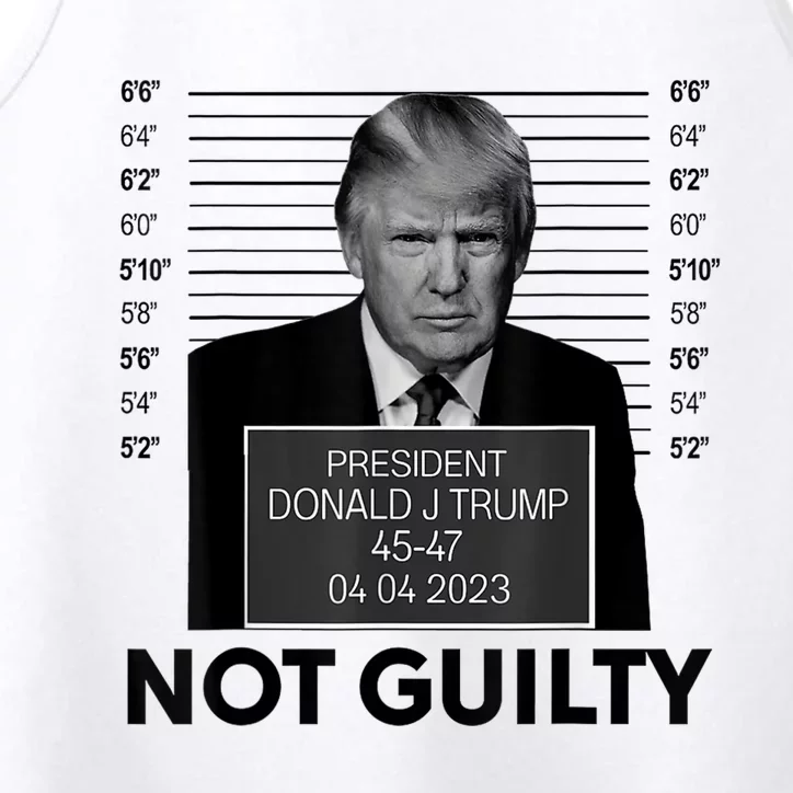 Donald Trump Mugshot Not Guilty Trump Supporter Performance Tank