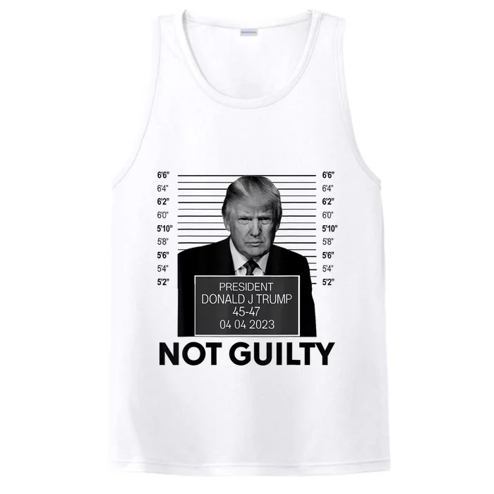 Donald Trump Mugshot Not Guilty Trump Supporter Performance Tank