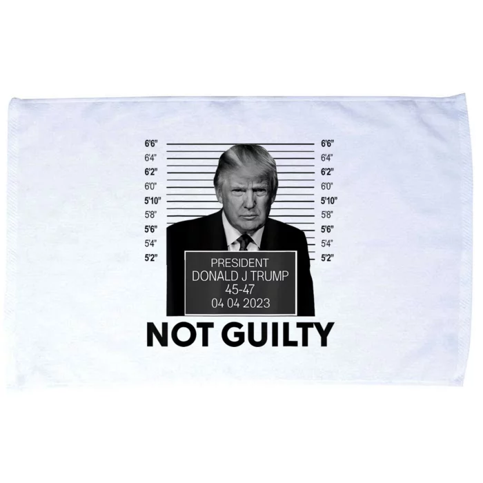 Donald Trump Mugshot Not Guilty Trump Supporter Microfiber Hand Towel